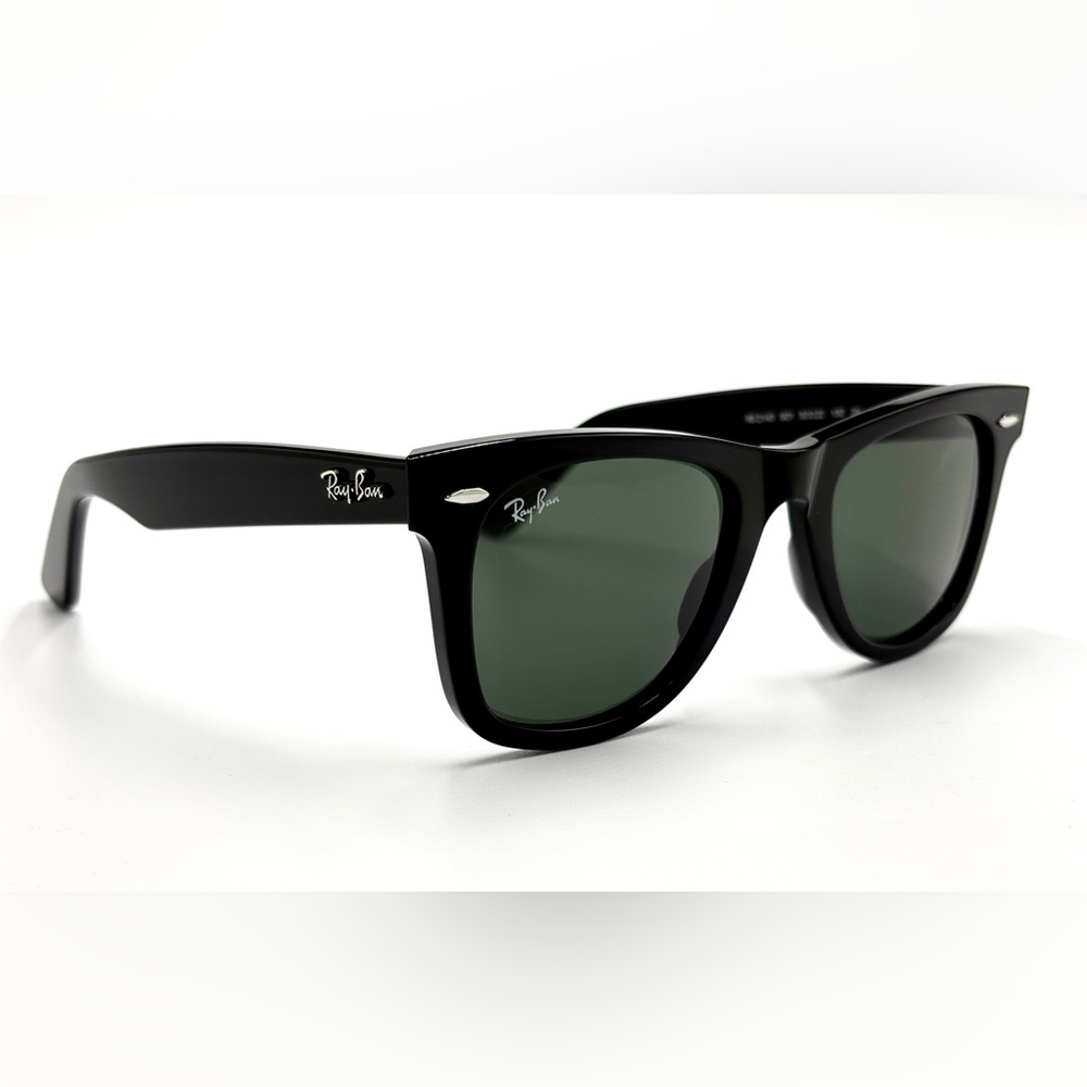 Rb2140 Ray-Ban Classic Sunglasses 54 mm 54-150 901 Black w Green G-15 Lens w/Box - Picture 3 of 12